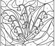 Coloriage Image de Muguet 1er mai num&eacute;rot&eacute;