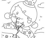 Coloriage la m&egrave;re tenant fleurs muguet le 1er mai