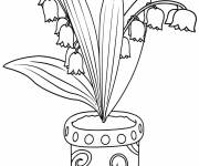 Coloriage La vase d&eacute;cor&eacute;e par ses belles fleurs muguet