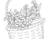 Coloriage Panier de fleurs muguet 1er mai