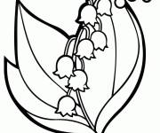 Coloriage Plante de Muguet et bon 1er Mai