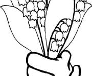 Coloriage Un un tas de muguet dans une main