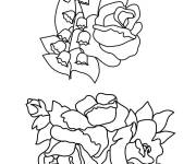 Coloriage Une mixture des fleurs de rose et muguet 1er mai
