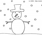 Coloriage Bonhomme de Neige hivernale