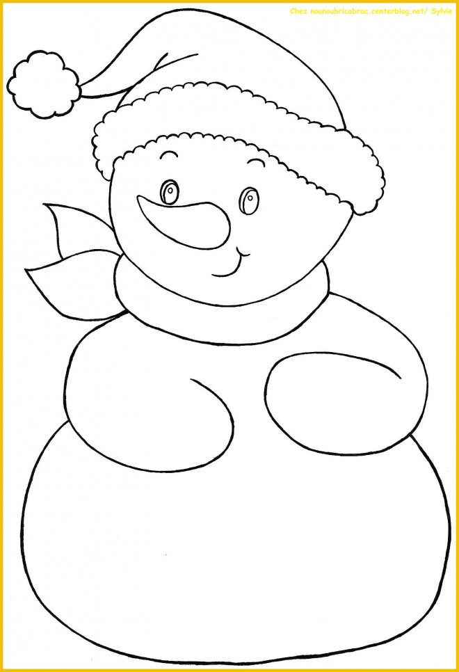 Coloriage Bonhomme de Neige stylisé dessin gratuit à imprimer