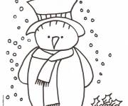 Coloriage Bonhomme de neige triste