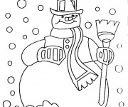 Coloriage Un gros Bonhomme de neige