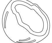 Coloriage Coquille de noix de coco facilement dessin&eacute;