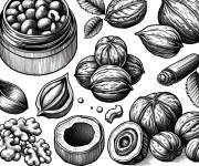 Coloriage Noix aliment saint