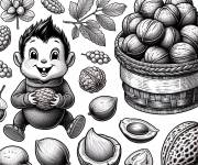 Coloriage Noix de Coco de cartoon