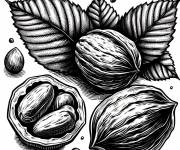 Coloriage Noix de coco noisette d&eacute;taill&eacute;