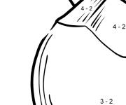 Coloriage Noix de coco num&eacute;rot&eacute;