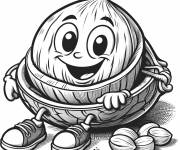 Coloriage Noix de coco pour les tout petits