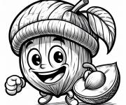 Coloriage Noix de dessin anim&eacute; &agrave; t&eacute;l&eacute;charger