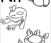 Coloriage Noix et la lettre N
