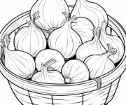 Coloriage Des Oignons dans un panier