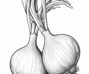 Coloriage Fleur d'oignon en noir et blanc