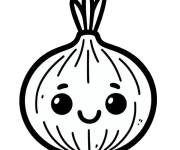 Coloriage Image Oignon kawaii