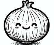 Coloriage L&eacute;gume Oignon mignonne