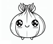 Coloriage Oignon adorable kawaii