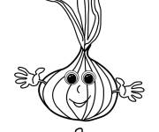 Coloriage Oignon avec un visage drole