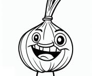 Coloriage Oignon comique