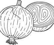 Coloriage Oignon d&eacute;coup&eacute;