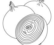 Coloriage et dessins gratuit Oignon d&eacute;coup&eacute;  en ligne à imprimer