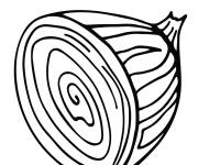 Coloriage Oignon demi en noir et blanc