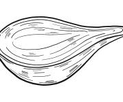 Coloriage et dessins gratuit Oignon demi tranch&eacute; à imprimer
