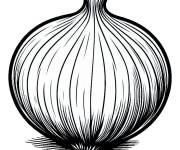 Coloriage Oignon en noir et blanc