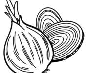 Coloriage Oignon et rondelles