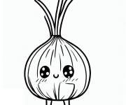 Coloriage Oignon kawaii &agrave; t&eacute;l&eacute;charger