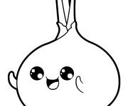 Coloriage Oignon kawaii en caricature