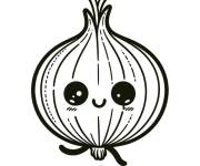Coloriage Oignon kawaii gratuit