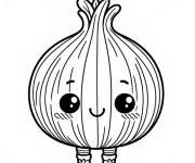 Coloriage Oignon mignonne