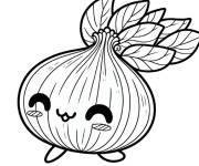 Coloriage Oignon mignonne de dessin anim&eacute;