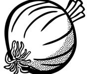 Coloriage Oignon pr&ecirc;t &agrave; d&eacute;couper