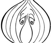 Coloriage Oignon qui se sent triste