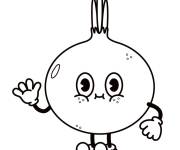 Coloriage Oignon te saluant