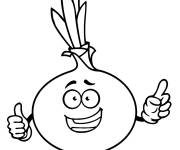 Coloriage Oignon tout confiant