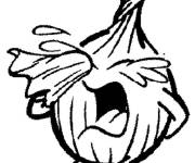 Coloriage Oignon triste en pleurant
