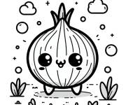 Coloriage Petite Oignon kawaii