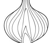 Coloriage Tranche d'Oignon  en noir et blanc