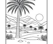 Coloriage Arbre de palmier oriental