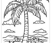Coloriage Arbre de palmier qui se trouve dans le d&eacute;sert &agrave; imprimer