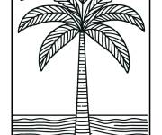 Coloriage Arbre palmier &agrave; motif relaxant