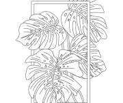 Coloriage Croquis de feuilles de palmier