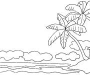 Coloriage et dessins gratuit Des palmiers en vue de nature à imprimer