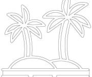 Coloriage Des palmiers styl&eacute;s